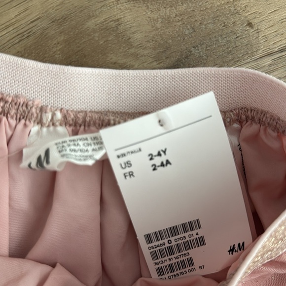 NWT H&M Pink Sparkle Mini Tulle Skirt 2-4y - Picture 3 of 4